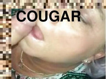 Cougar sucks young cock
