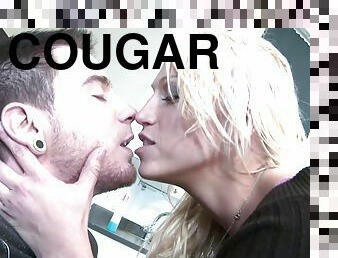 Cougar has screaming orgasm while getting drilled hard