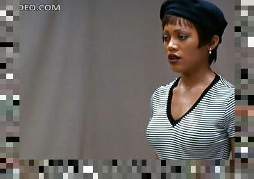 Beautiful Ebony Babe Theresa Randle Doesn't Like Wearing Bra