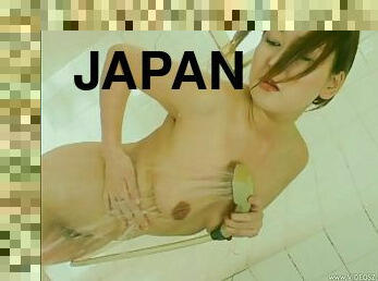 A Japanese girl gets her pussy fucked then she takes a shower