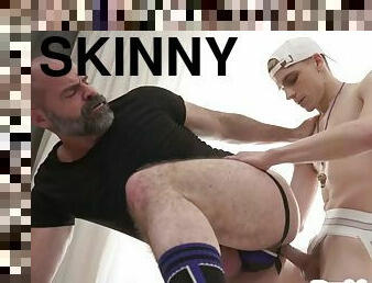 Massive daddy fucked in the ass without a condom by skinny twink