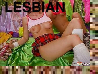 Fabulous teen bimbos enjoy their first lesbian experience