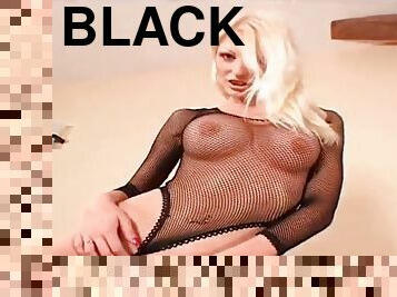 A beautiful blonde fucked hard by a big black cock and a big white cock