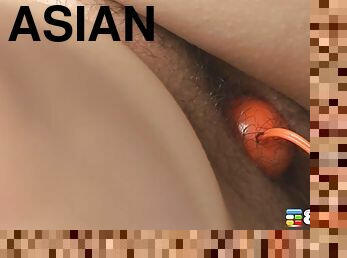 Enchanting pussy masturbation session with the sexy Asian lady