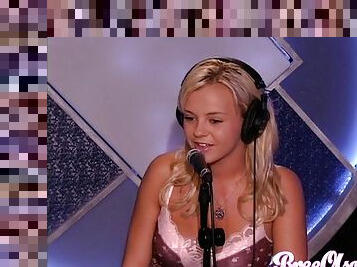 Pornstars on a radio show where they answer quiz questions