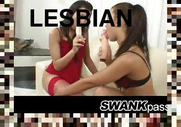 Two curvaceous girls and their great lesbian adventure on the bed