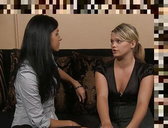 Girlfriend films presents a classy lesbians shoot on the couch and in POV