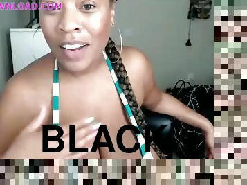 Black babe with giant monster ebony tits