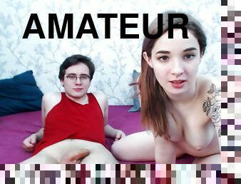 étudiante, amateur, couple, jeune-18, webcam