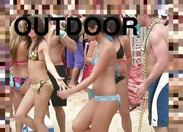 Drunk Babes Go Extremely Wild On A Beach Party Outdoors