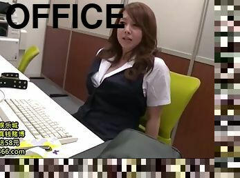 gros-nichons, bureau-office, milf, japonais, bout-a-bout