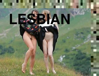 Lesbians have fun outdoor - erotic collection