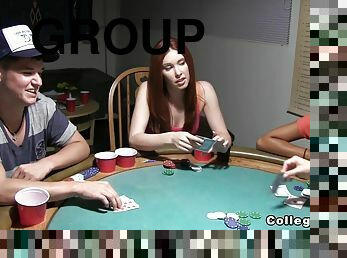 Hot group sex after a poker game