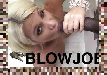 Laela Pryce plays with a BBC through a gloryhole and gets banged