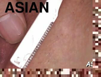 Uncouth asian anal toying
