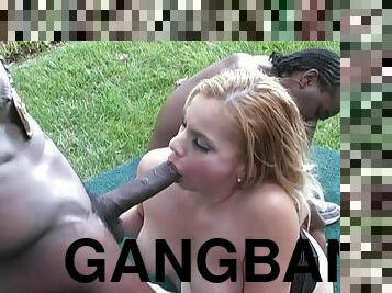 Amazing Holly Gets Gangbanged Outdoors By Fours Black Guys