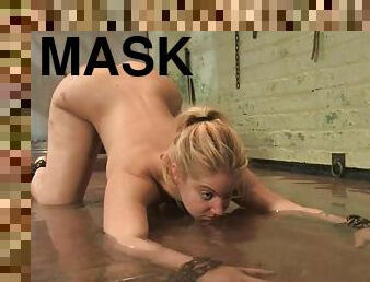 Submissive Hollie Stevens gets fucked by a guy in mask