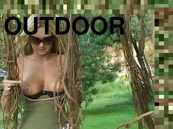 Amazing Alison Angel Shows Her Big Breasts Outdoors