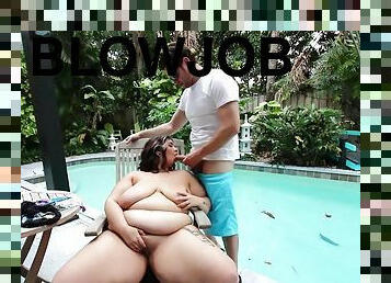 BBW latina Poolside Banging hot porn clip