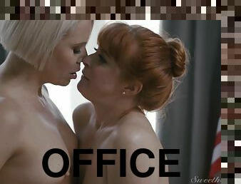 Hot ladies Penny Pax and Helena Locke make love in the office