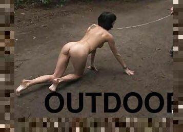 Outdoors humiliation with a sizzling siren Aliz