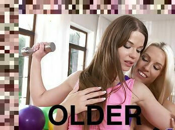 Fitness Rooms - Cute Shy Gym Girl With Older Woman 1 - Mia Lee