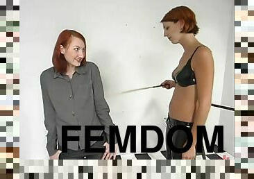 Redhead Ivy and Kendra James in hot femdom video