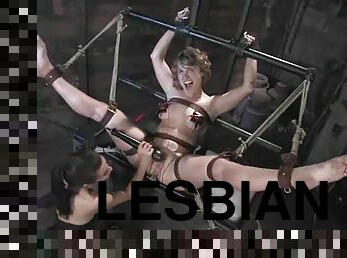 Wicked Lesbian Action in BDSM Session with Bondage and Toying Fun