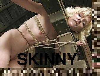 Skinny Alexa Lynn gets toyed and tortured in a barn