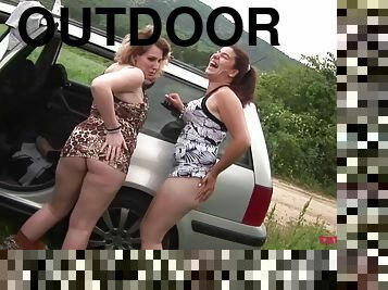 Chubby sluts hardcore outdoor sex video