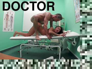 Frisky European babe gets eaten out and shagged by horny doctor