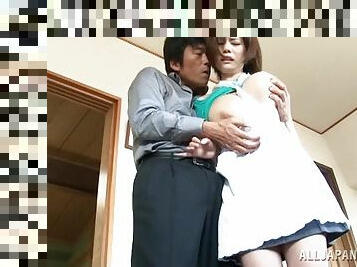 Japanese wife gets her vag licked and pounded by her horny husband