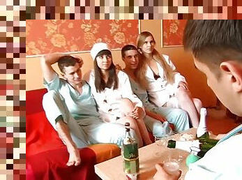 Cool medical college sex party with some horny future nurses