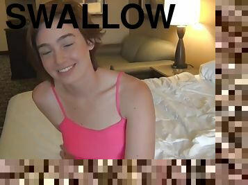 Best girl ever swallows a load