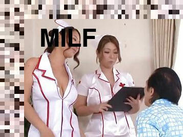 MILF Nurses Naho Hazuki And Yuri Honma treat this patient