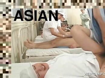 Cute asian nurse pussy fucked deep by her patient