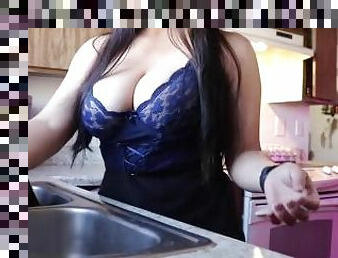 Latina cleaning  dirty kitchen