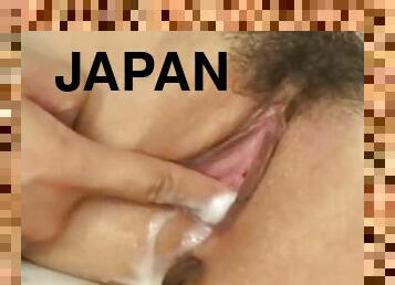 Japanese slut gets her pussy fingered, pounded and creampied