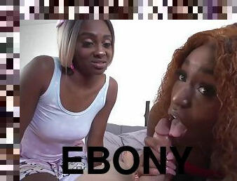 ebony sluts hard threesome porn video