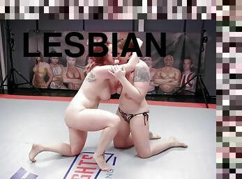 Horny Lesbian MILFs Strap-on fighting