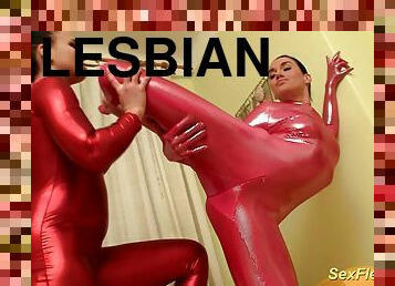 Flexi lesbian spandex girlfriends