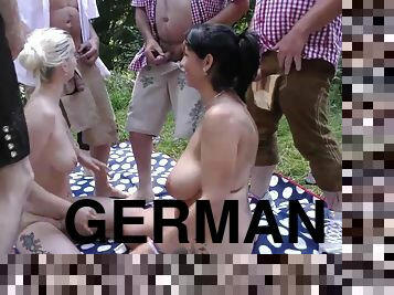 Extreme wild german outdoor deepthroat groupsex