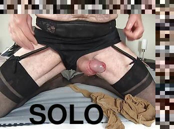 masturbation, gay, pieds, bas, lingerie, fétiche, solo, en-nylon