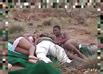 Extreme hot real african safari sex orgy with hot chocolade babes