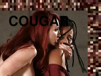 Redhead cougar likes black pussy