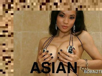 Asian Babe in Sling Bikini Francine Dee Solo