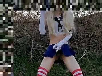 Shimakaze Japanese Cosplay Public Masturbation