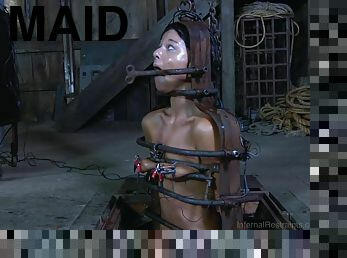 Toy fetish maiden screaming when tortured in BDSM seen