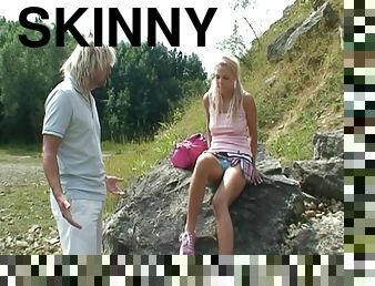 Skinny bitch having hard sex on the mountain part two