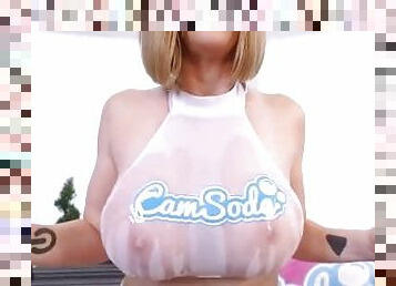 Busty Blonde Star Sara Jay Gets Oiled Up on Webcam!
